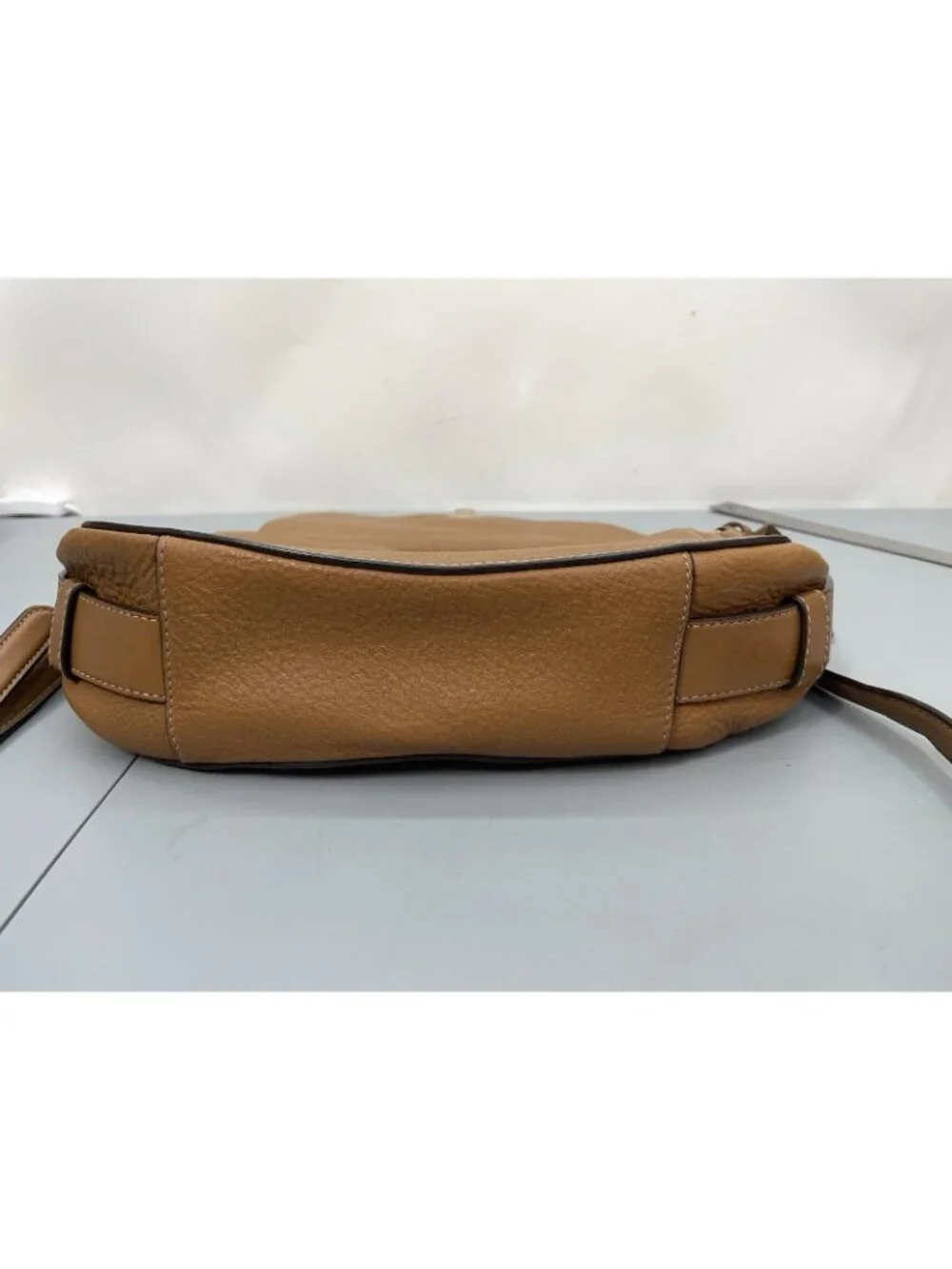 Michael Kors Romy Leather Crossbody Bag Saddle Messenger Pebbled Leather Brown